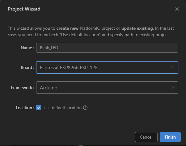 platformio-create-new-project-esp8266