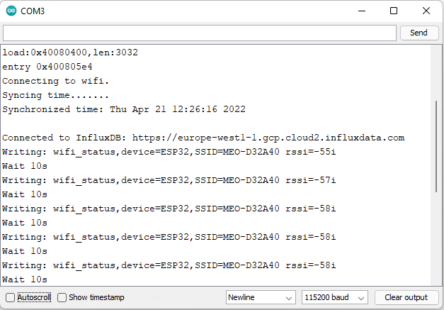 esp32-writesecure-influxdb-example-serial-monitor-demonstration